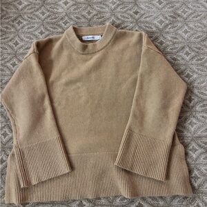 Elegant Tan Crew Neck Sweater
